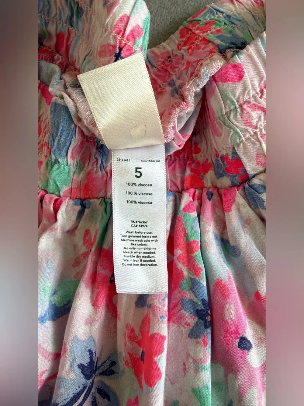 OshKosh Floral Skirt Tiered s5 Girls Elastic Waist